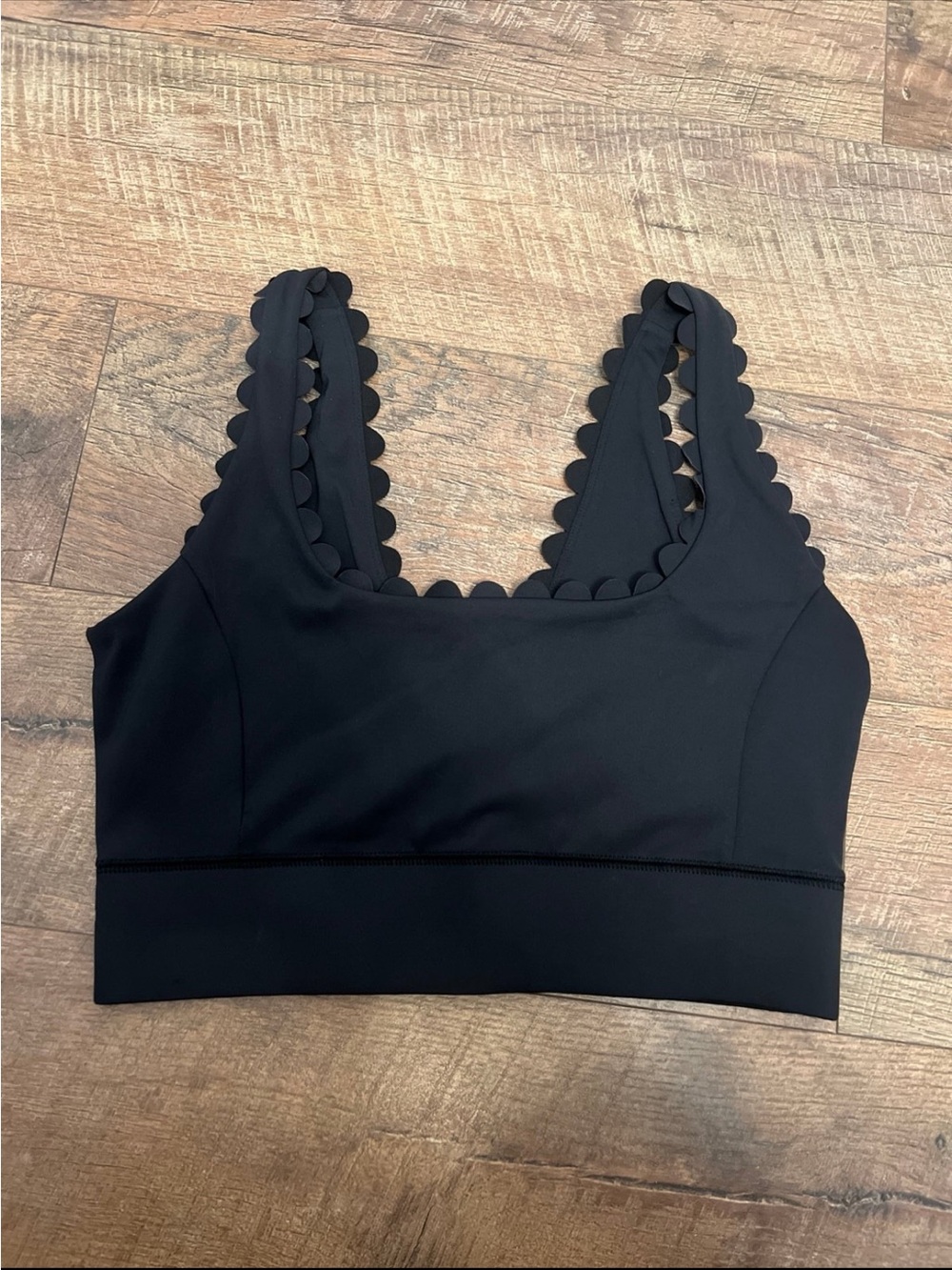 IVL Collective Black Scallop-Edge Sports Bra